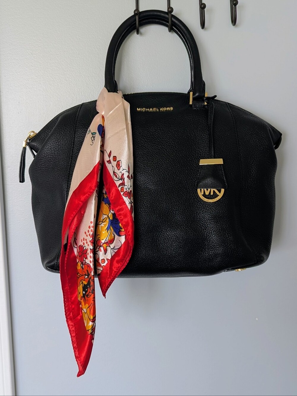 Michael Kors Black Riley Leather Satchel